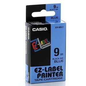 Casio Nastro per Etichettatrice XR-9BU1 - 9 mm x 8 mt - Nero su Blu