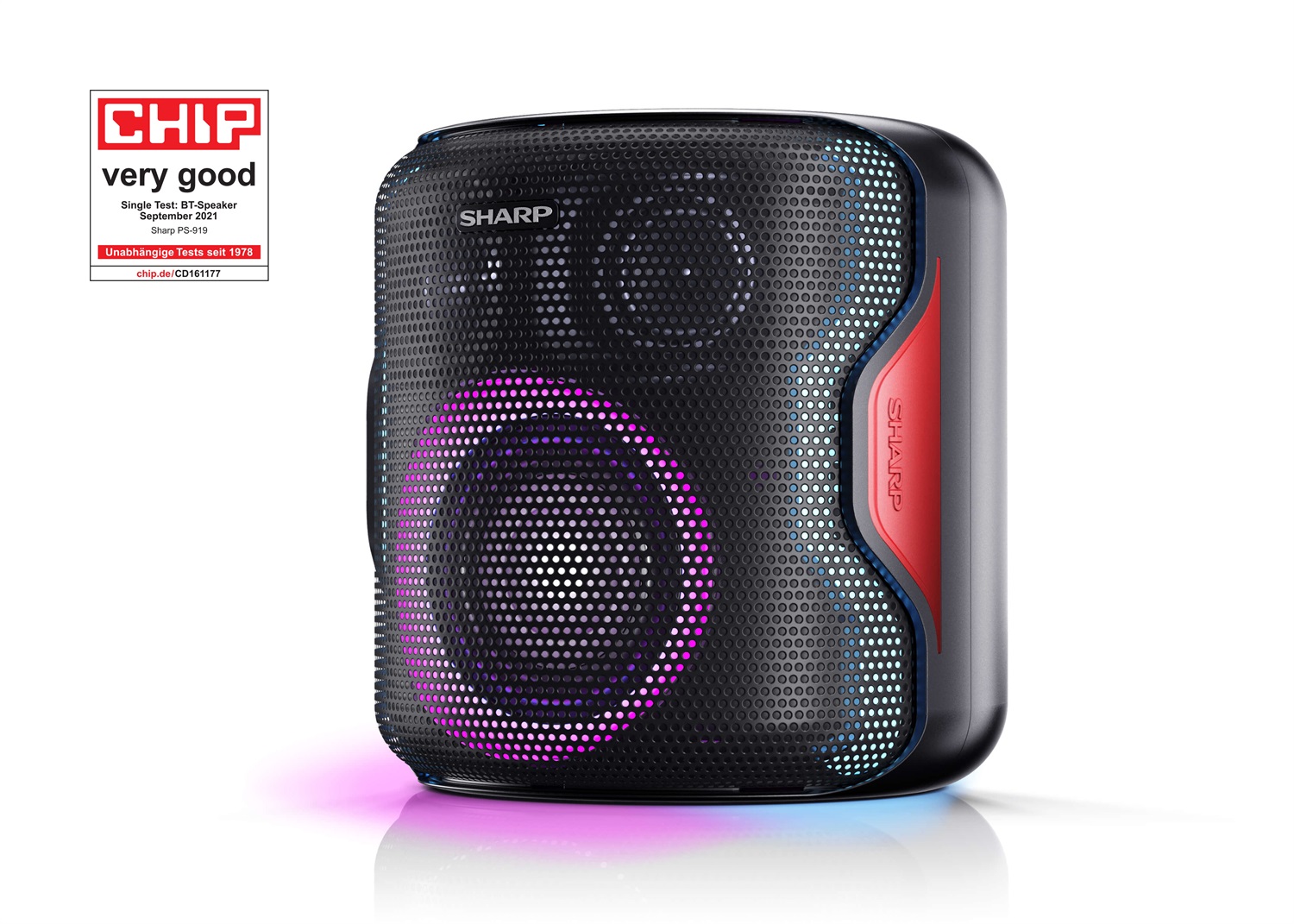 Sharp PS-919 Altoparlante Bluetooth Portatile 2.1 130 W con TWS, Impermeabile IPX5 e LED RGB