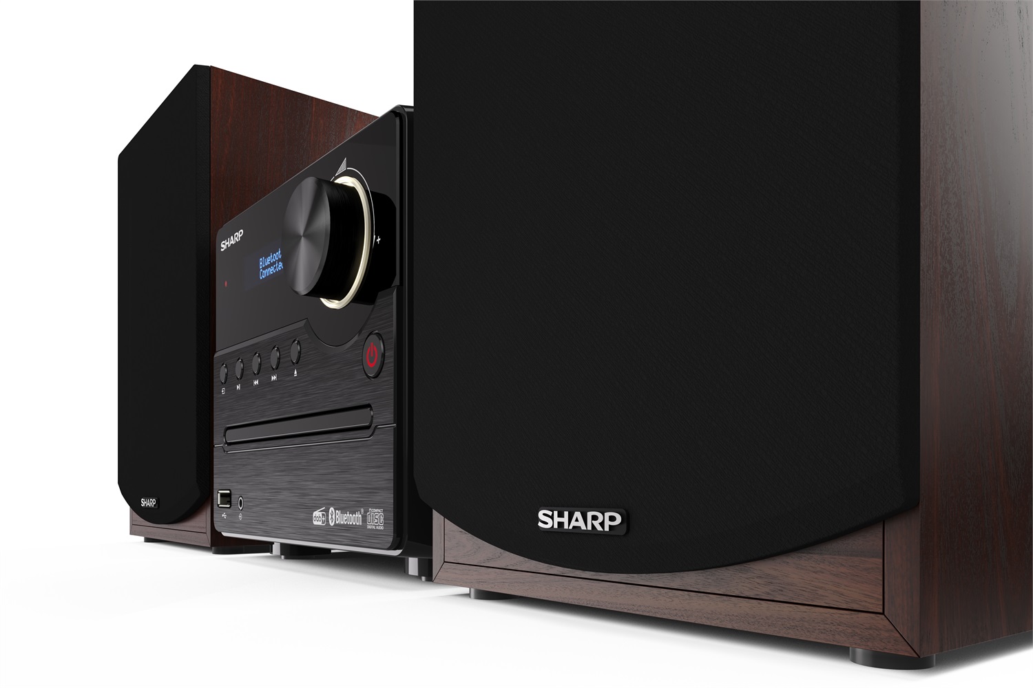 SHARP XL-B517D Microcatena Hi-Fi 45W con Bluetooth, Radio DAB/DAB /FM, Lettore CD e Riproduzione USB - Colore Marrone