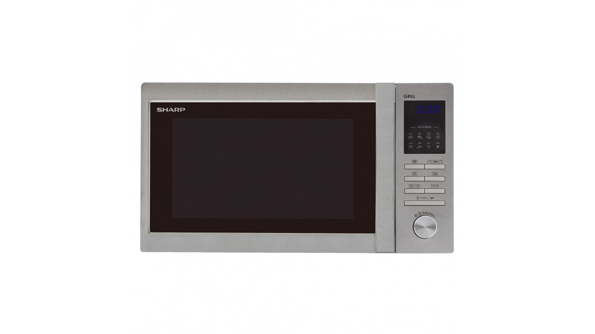 Sharp R722STWE Forno Microonde 25L 900W Acciaio Inox con Grill 1000W e Programmi Automatici