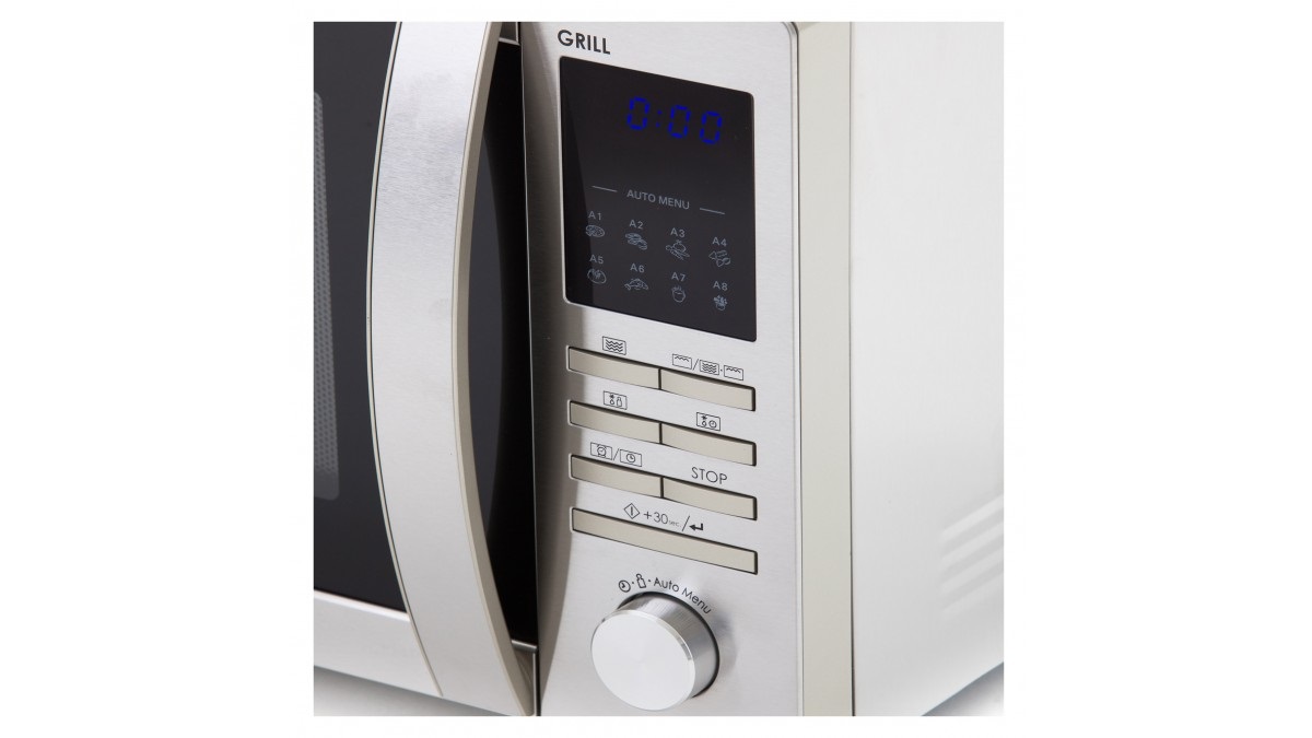 Sharp R722STWE Forno Microonde 25L 900W Acciaio Inox con Grill 1000W e Programmi Automatici