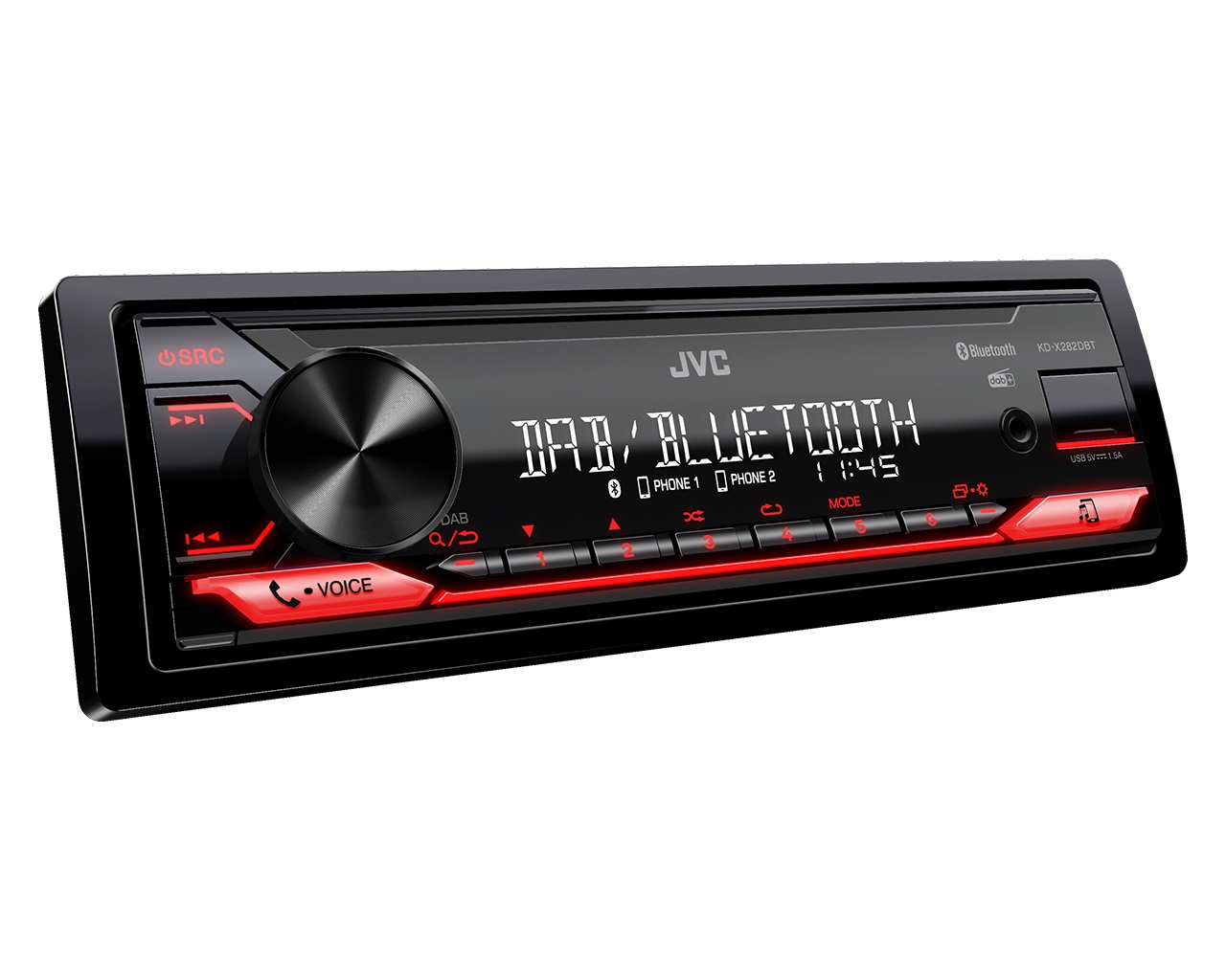 JVC KD-X282DBT Autoradio Bluetooth DAB 200W Nero con Display LCD, AUX e USB