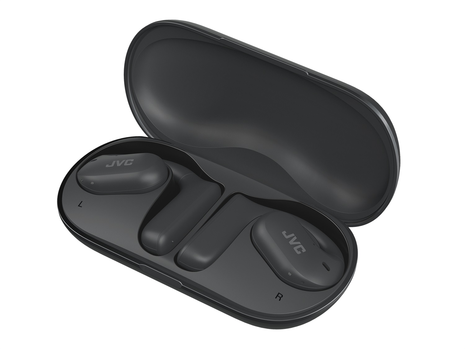 JVC HA-NP35T Auricolari True Wireless Stereo (TWS) Open Ear Bluetooth 5.1 con Cancellazione del Rumore, IPX4, Autonomia 17 Ore - Nero