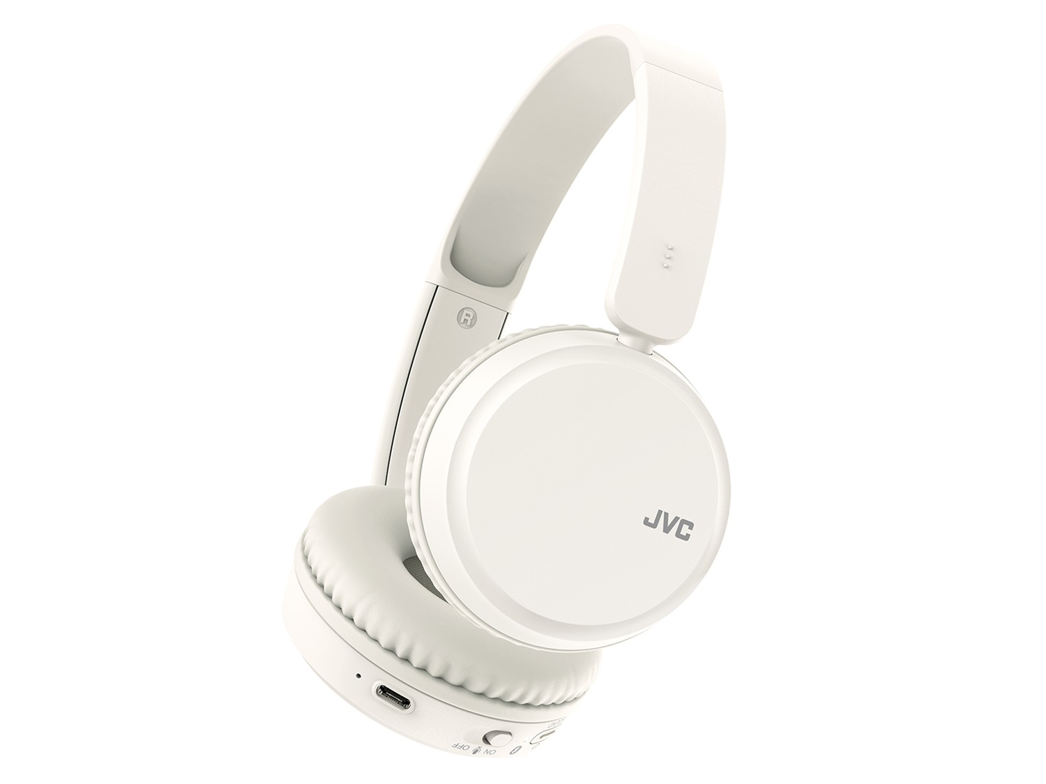 JVC HA-S36W Cuffie Wireless a Padiglione Chiuso Bluetooth con Microfono, Bassi Potenti, 35 Ore di Autonomia, Pieghevoli, Bianco