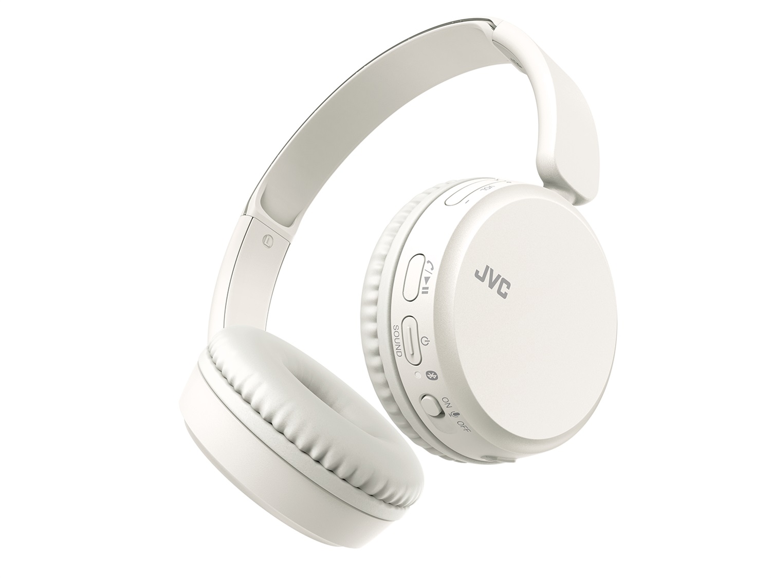 JVC HA-S36W Cuffie Wireless a Padiglione Chiuso Bluetooth con Microfono, Bassi Potenti, 35 Ore di Autonomia, Pieghevoli, Bianco