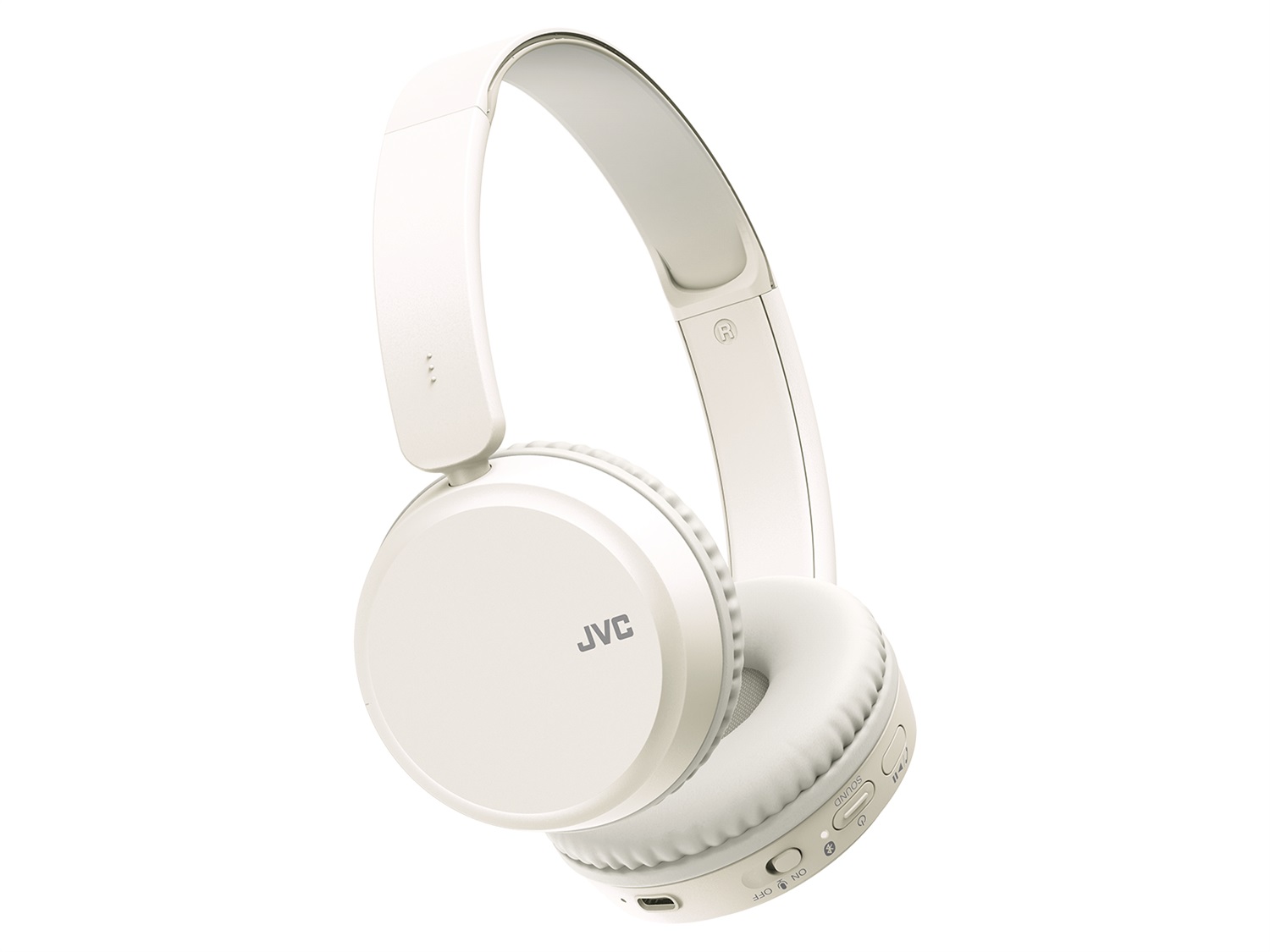 JVC HA-S36W Cuffie Wireless a Padiglione Chiuso Bluetooth con Microfono, Bassi Potenti, 35 Ore di Autonomia, Pieghevoli, Bianco