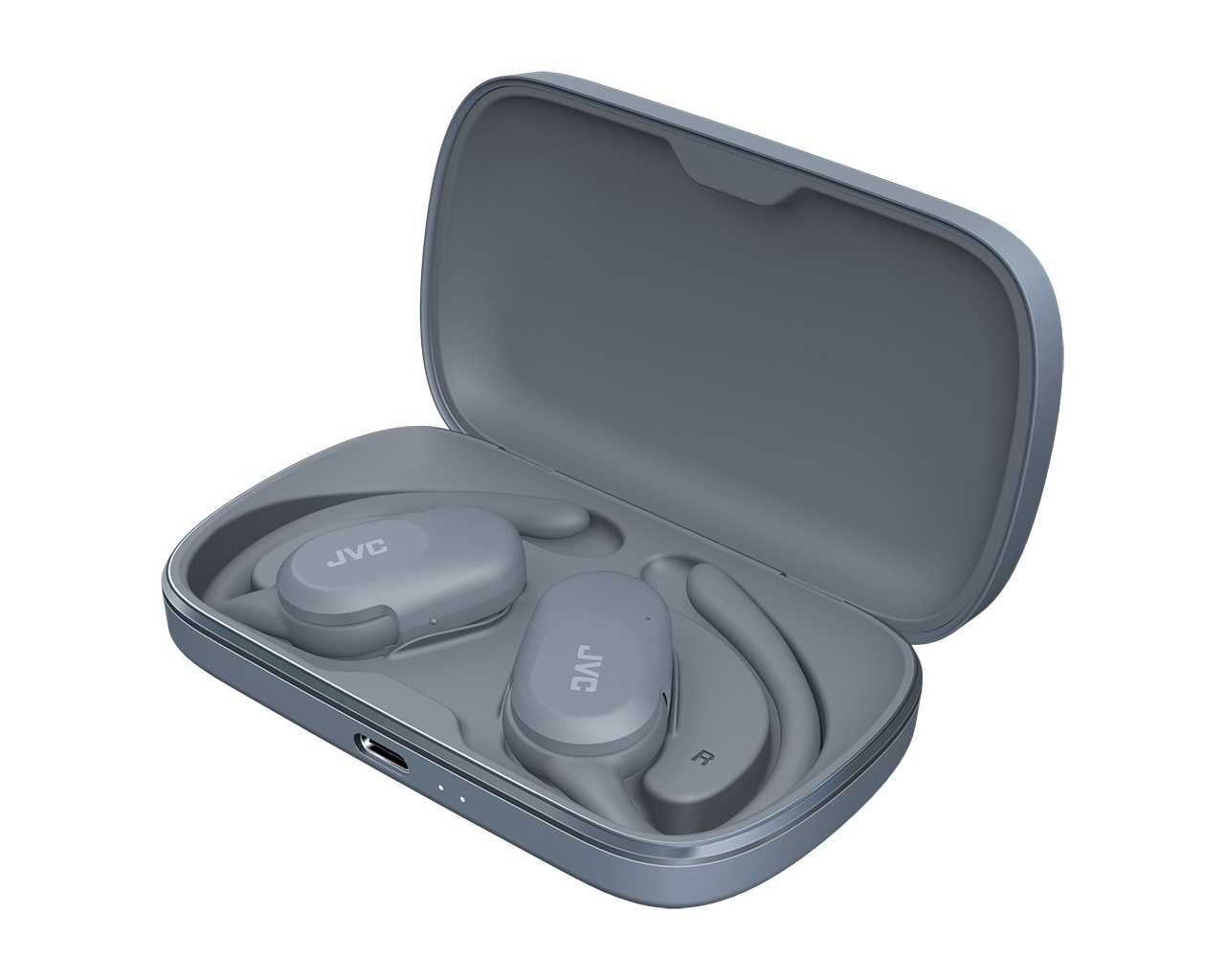 JVC HA-NP40T-A Auricolari Bluetooth True Wireless Open-Ear con 26 ore di autonomia e ganci Pivot Motion - Blu