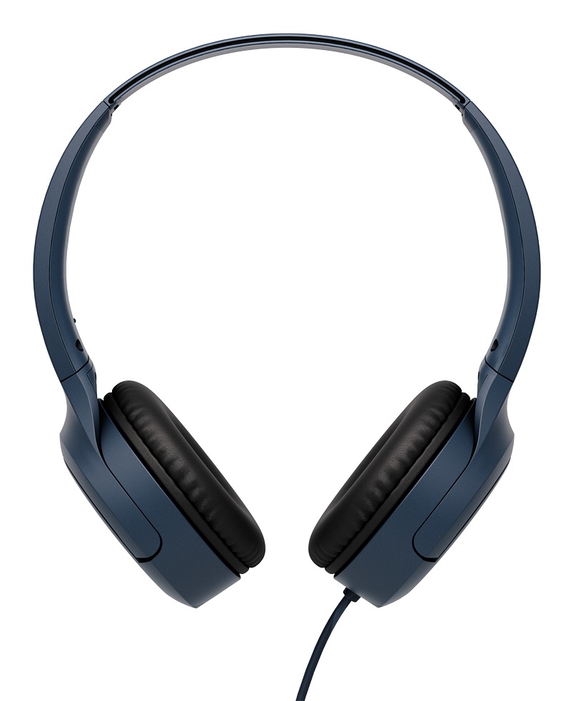 JVC HA-S33UC-A - Cuffie on-ear cablate USB-C con padiglioni morbidi, design pieghevole, telecomando 3 tasti e cavo anti-groviglio - Blu