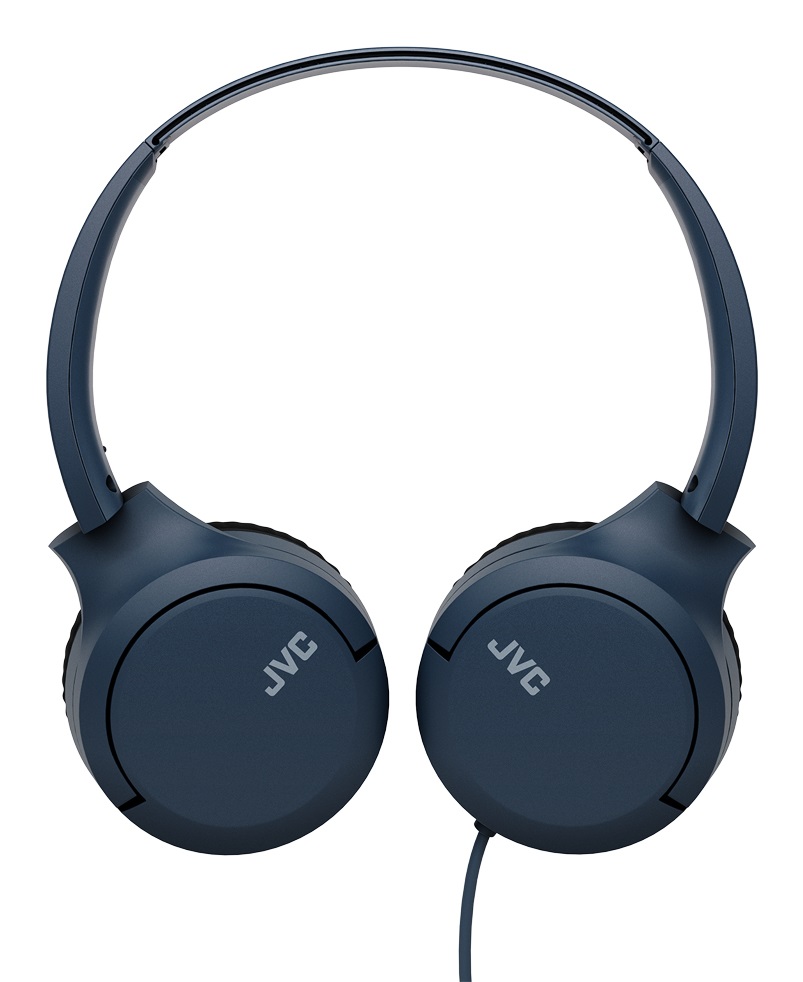 JVC HA-S33UC-A - Cuffie on-ear cablate USB-C con padiglioni morbidi, design pieghevole, telecomando 3 tasti e cavo anti-groviglio - Blu