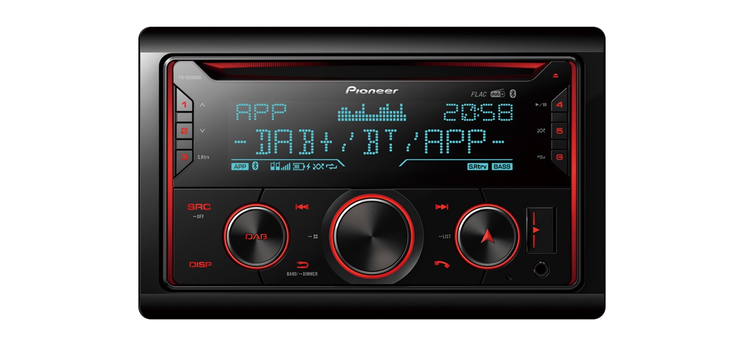 Pioneer FH-S820DAB Ricevitore multimediale per auto 2 DIN Nero 200 W Bluetooth DAB USB