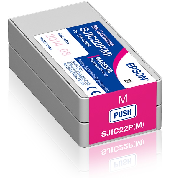 Epson SJIC22P(M) Cartuccia d'inchiostro Magenta 32,5ml per ColorWorks C3500 e TM-C3500 - Inchiostro a base di pigmento