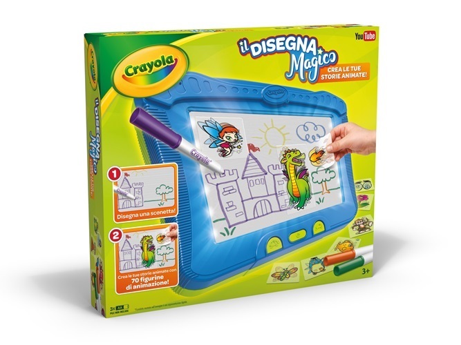 Crayola 25-6701 Il Disegnamagico - Crea Storie Animate con 70 Figurine e Pennarelli Inclusi