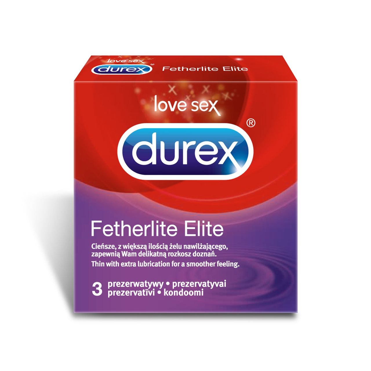 Durex Fetherlite Elite Preservativi Sottili Extra Lubrificati - 3 pz