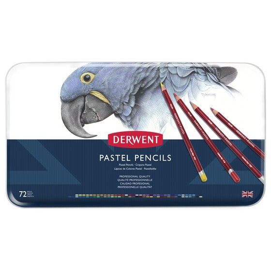 Derwent Pastelli Colorati Pastel Pencils - Set di 72 Colori in Astuccio Metallo