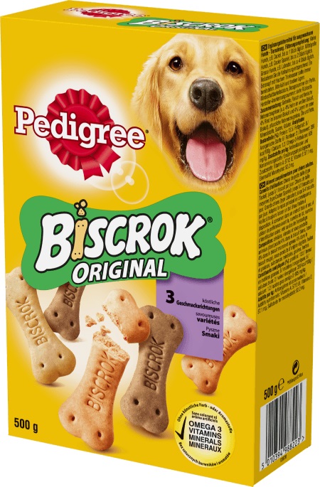 Pedigree Biscrok Multi 500 g - Biscotti Croccanti per Cani Adulti con Pollo, Agnello e Manzo, Ricchi di Vitamine e Calcio