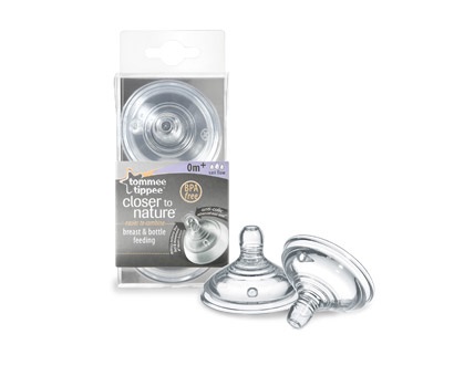 Tommee Tippee Closer to Nature - Tettarella Flusso Variabile 0M - 2 Pezzi con Valvola Anti-Colica