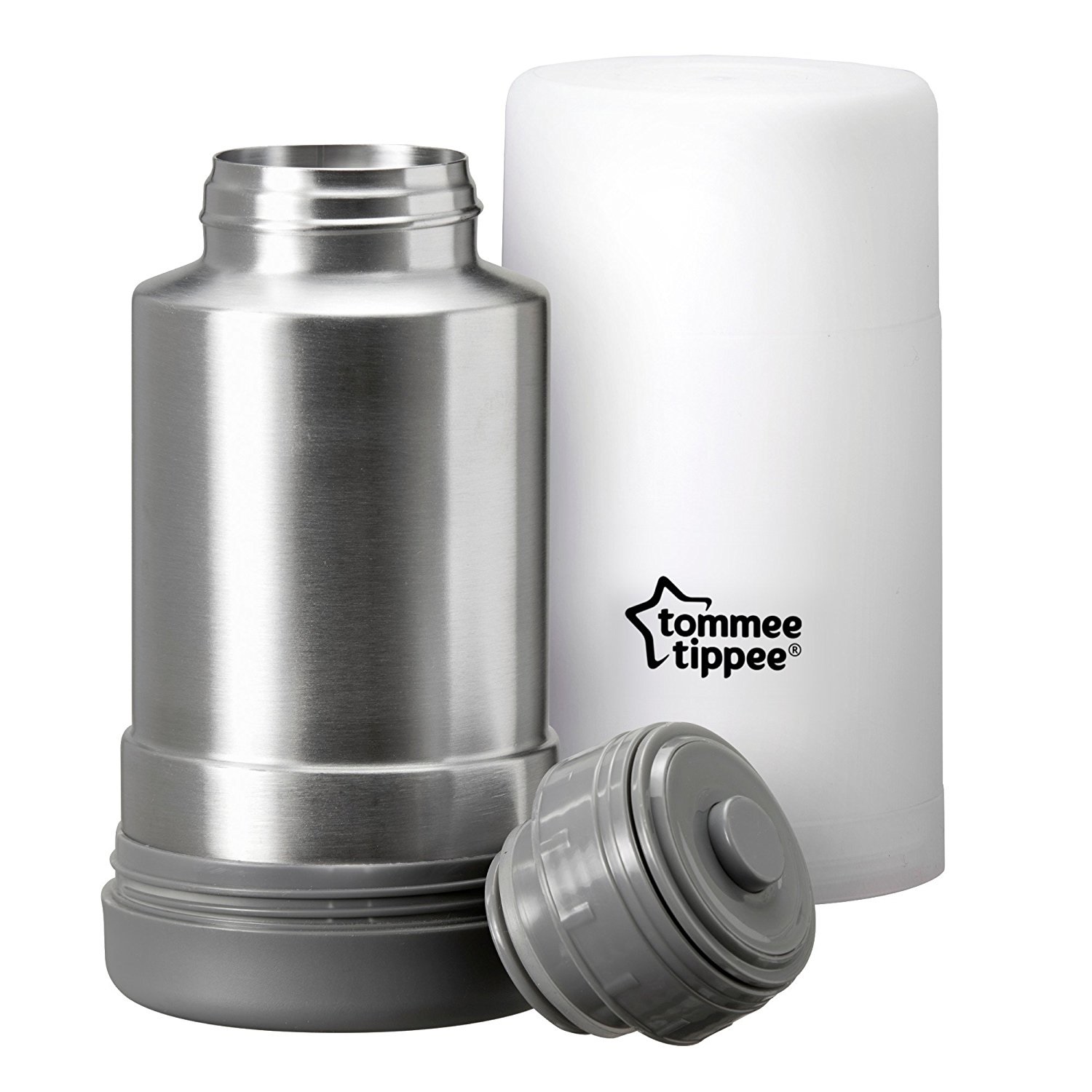 Tommee Tippee Scaldabiberon e Scaldapappa Da Viaggio in Acciaio Inox - Portatile, Senza BPA, Riscalda Latte Materno e Pappe