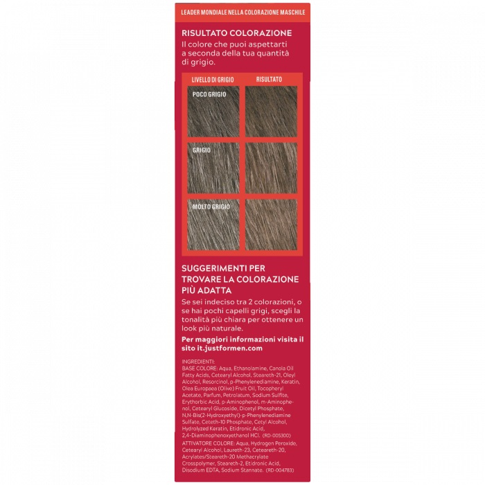Just For Men Shampoo Colorante Castano Chiaro 30 ml - Copertura Grigia Naturale e Delicata