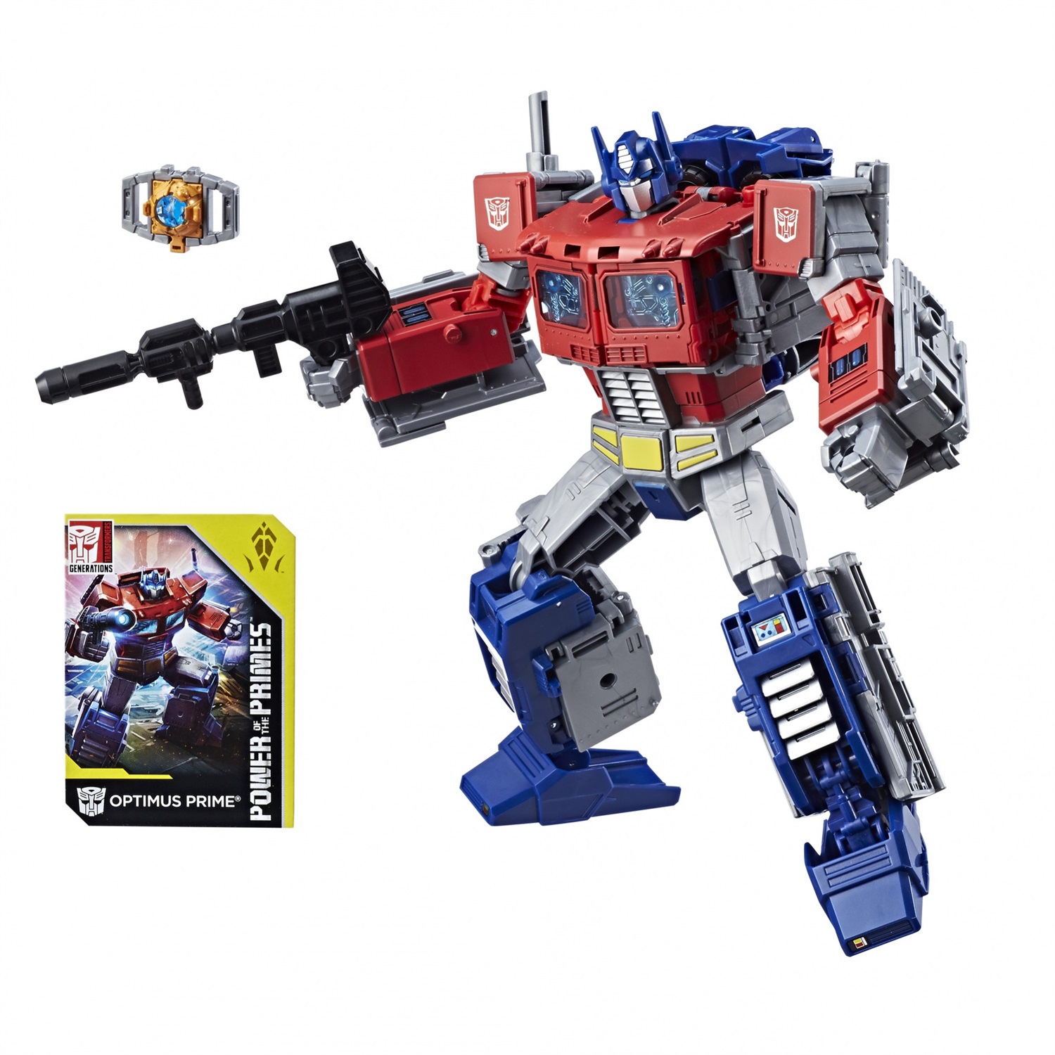Hasbro Transformers - Optimus Prime (Power of the Primes Leader Class) con Matrice del Comando e carta da collezione