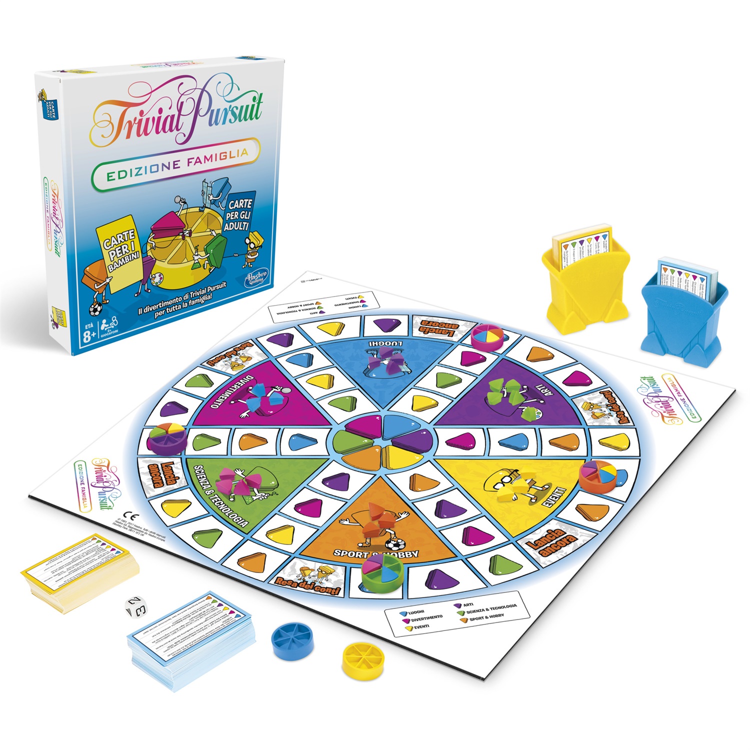 Hasbro Gaming Trivial Pursuit Edizione Famiglia - Gioco da Tavolo Classico per Famiglie, Quiz Multicolore con 2400 Domande, dai 8 Anni in Su, per 2 o più Giocatori