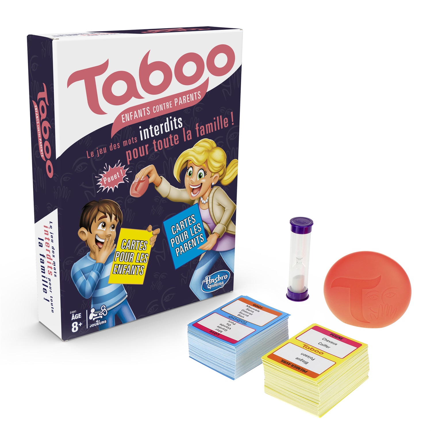 Hasbro Gaming Taboo - Gioco da tavolo Family Edition per bambini contro i genitori, da 4 giocatori, età 8 , tempo di gioco 20 minuti