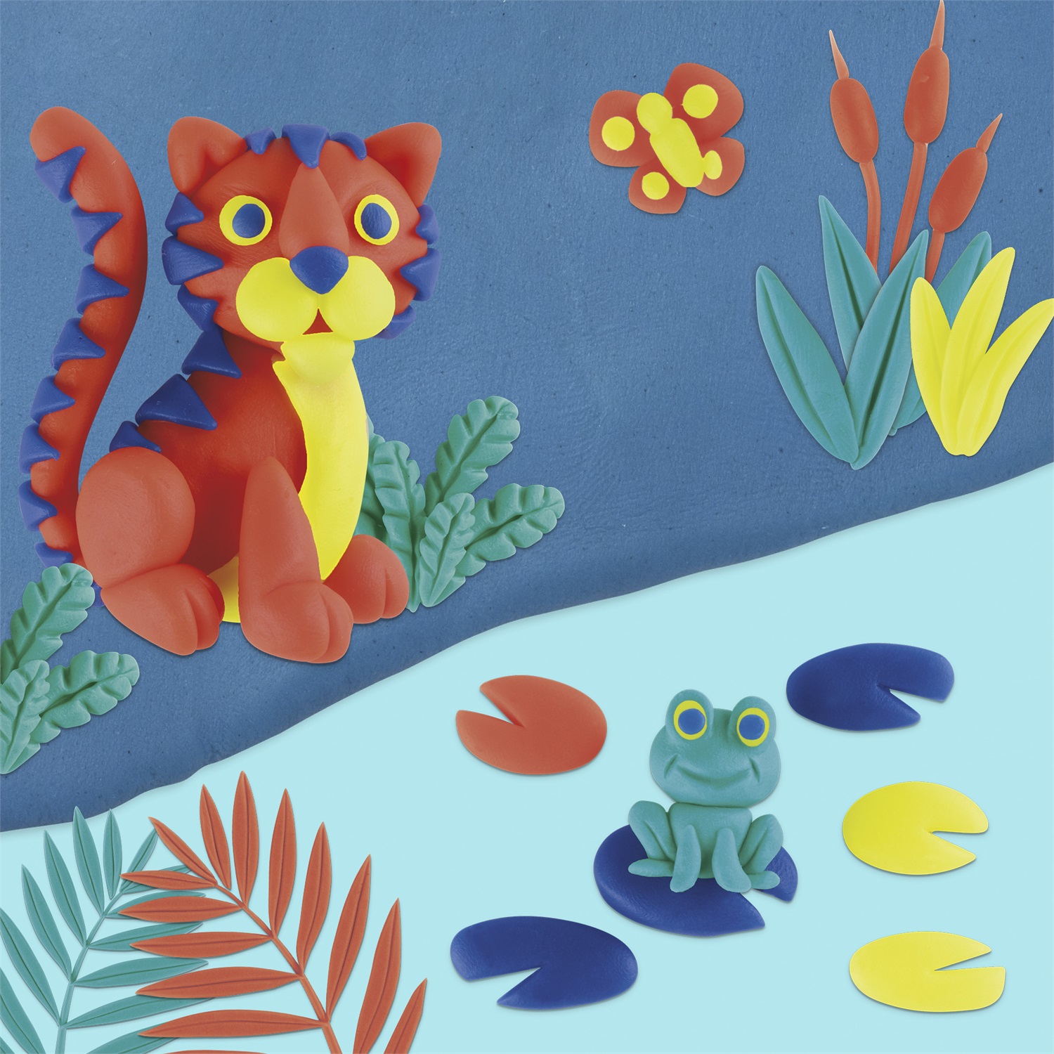 Hasbro Play-Doh Set di 4 Vasetti di Plastilina Colorata - Blu Scuro, Verde Lime, Turchese e Arancione, 112 g ciascuno