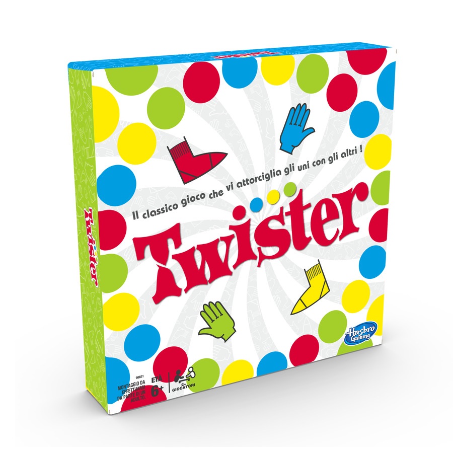 Hasbro Twister - Gioco in Scatola, Include Tappeto, Ruota e Istruzioni, Versione 2020 in Italiano, dai 6 anni in su, per 2 o più giocatori