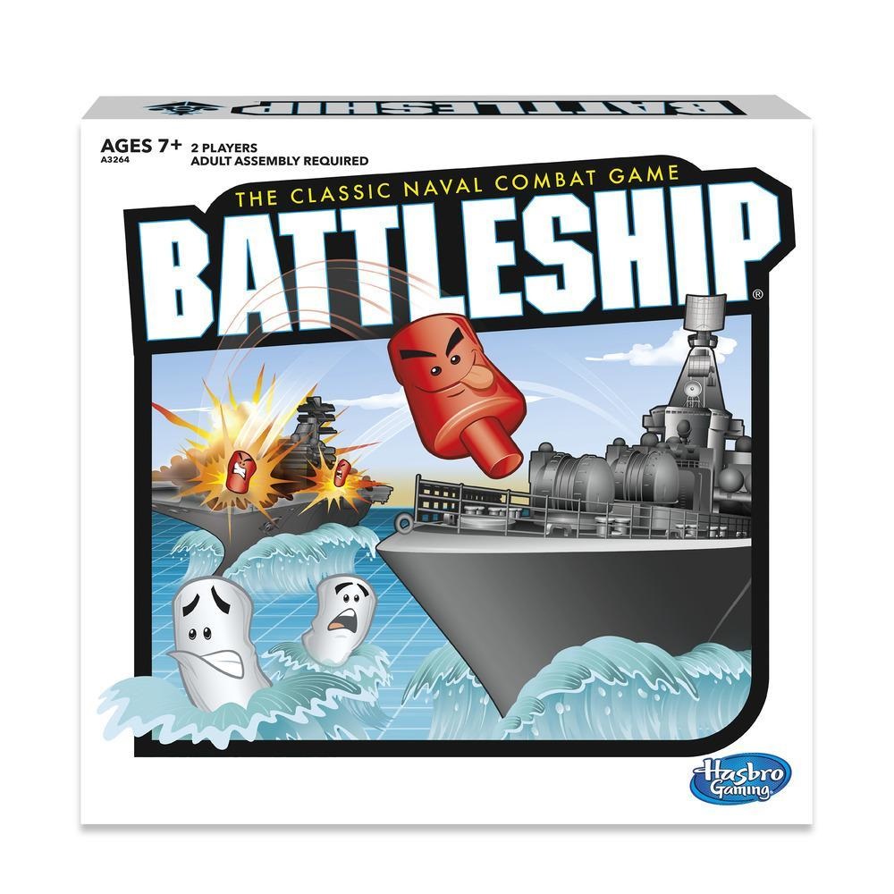 Hasbro Battleship - Gioco da Tavolo Strategia Classico per 2 Giocatori, Multicolore, 26.5 x 26.5 x 7.5 cm, Età 7