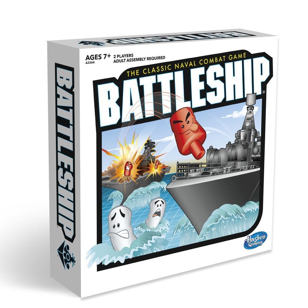 Hasbro Battleship - Gioco da Tavolo Strategia Classico per 2 Giocatori, Multicolore, 26.5 x 26.5 x 7.5 cm, Età 7