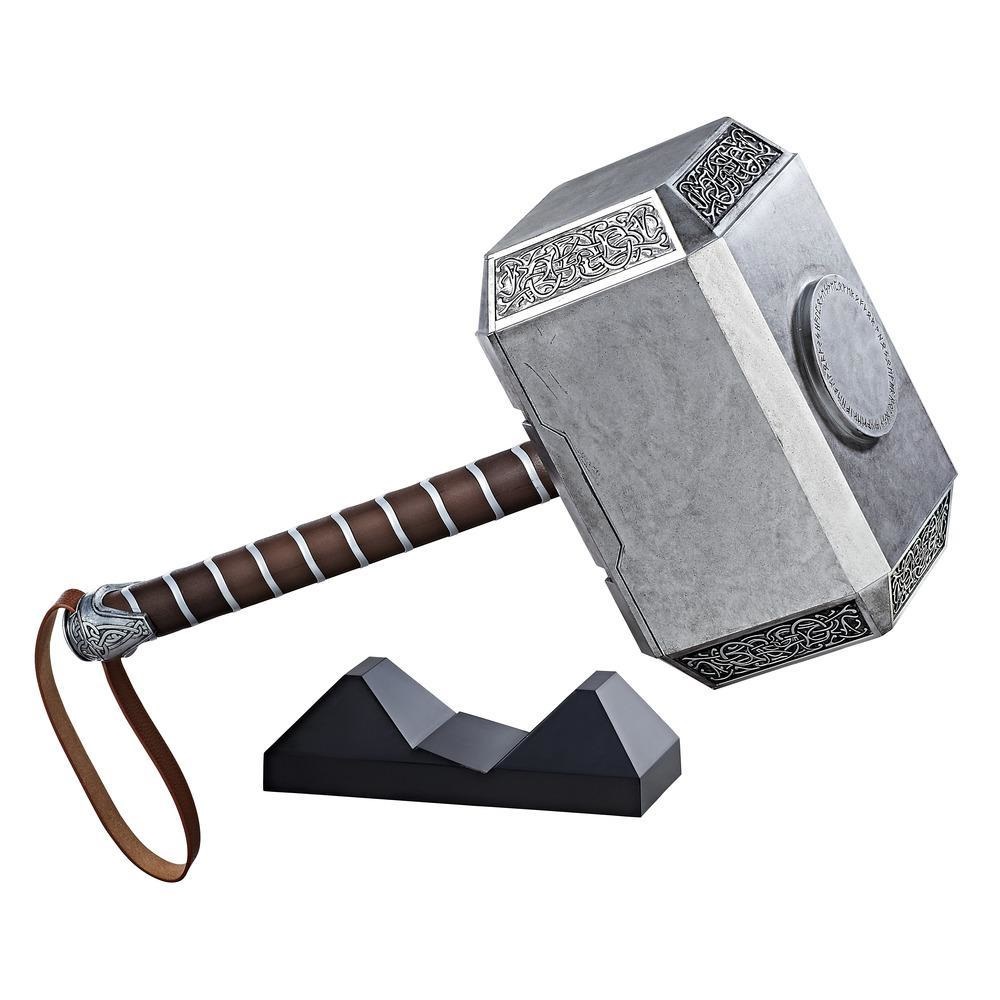 Hasbro Marvel Legends Series Mjolnir Martello di Thor Elettronico - 50 cm, Colore Nero e Multicolore, Funzioni di Luce e Suono