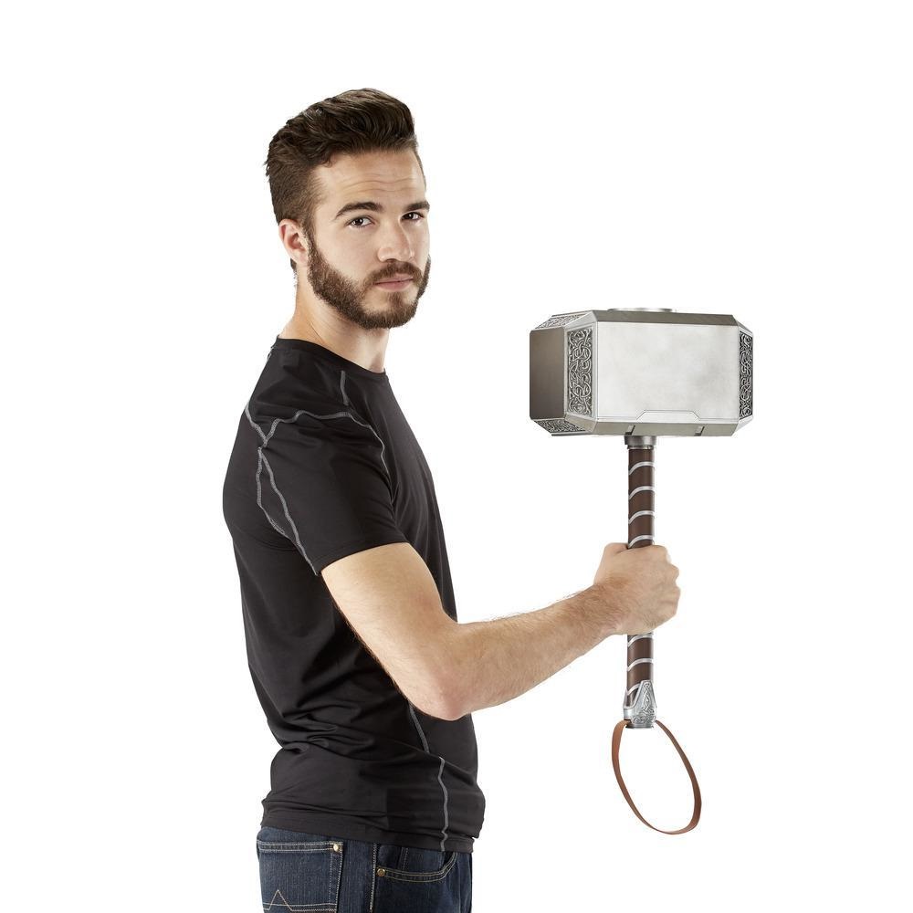 Hasbro Marvel Legends Series Mjolnir Martello di Thor Elettronico - 50 cm, Colore Nero e Multicolore, Funzioni di Luce e Suono