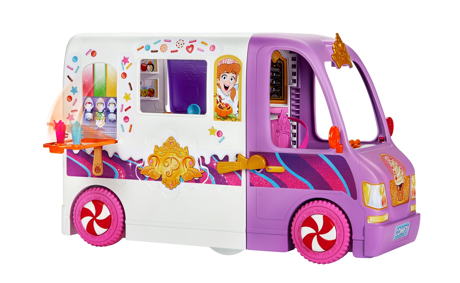Hasbro Disney Princess Camioncino dei Gelati Comfy Squad con 16 Accessori - Camper per Bambole