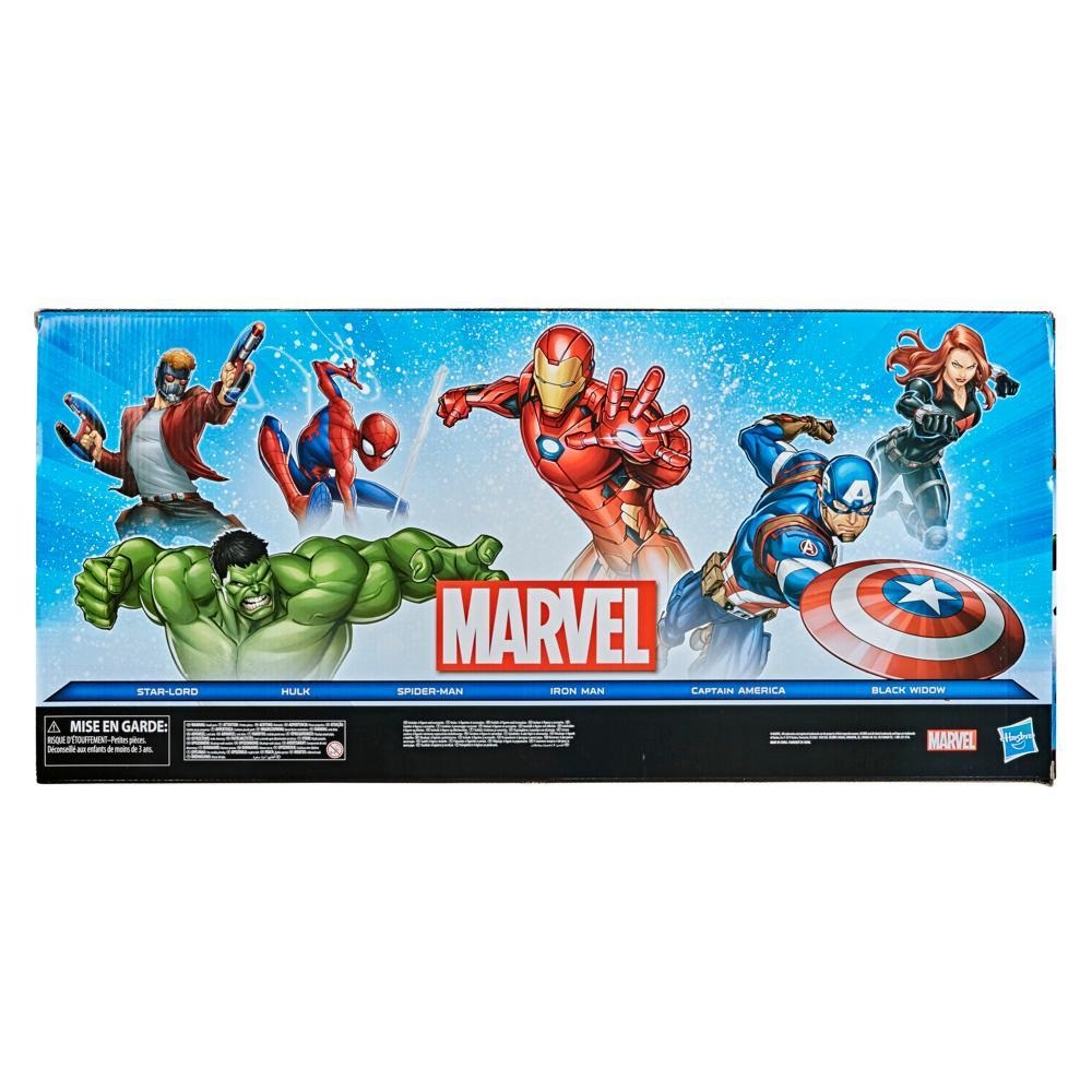 Hasbro Marvel Titan Hero Series - Set di 6 figure da 30 cm: Vedova Nera, Iron Man, Star Lord, Captain America, Hulk e Spiderman