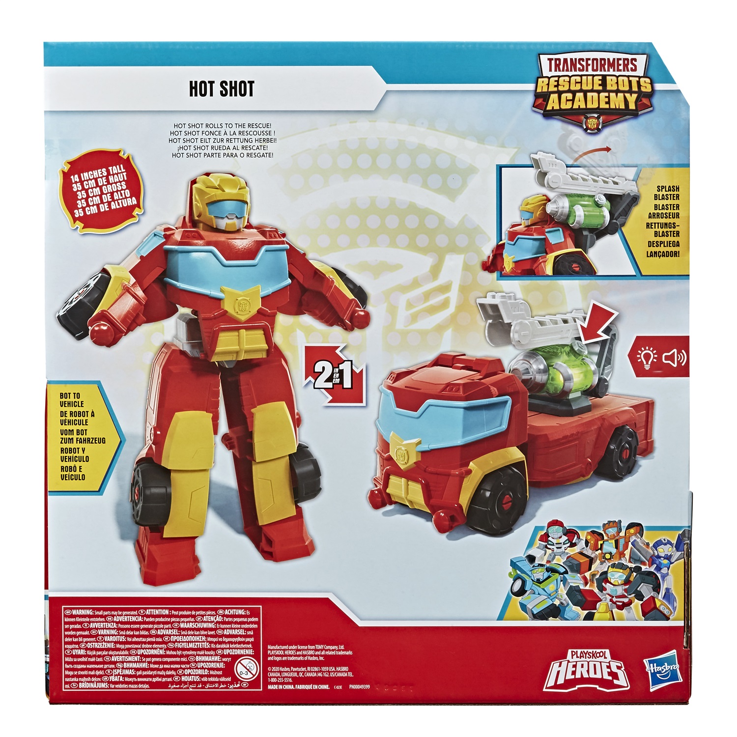 Transformers E7591 Hot Shot Giocattolo Transformer 2 in 1 - Action Figure da Collezione 35,5 cm per Bambini dai 3 Anni