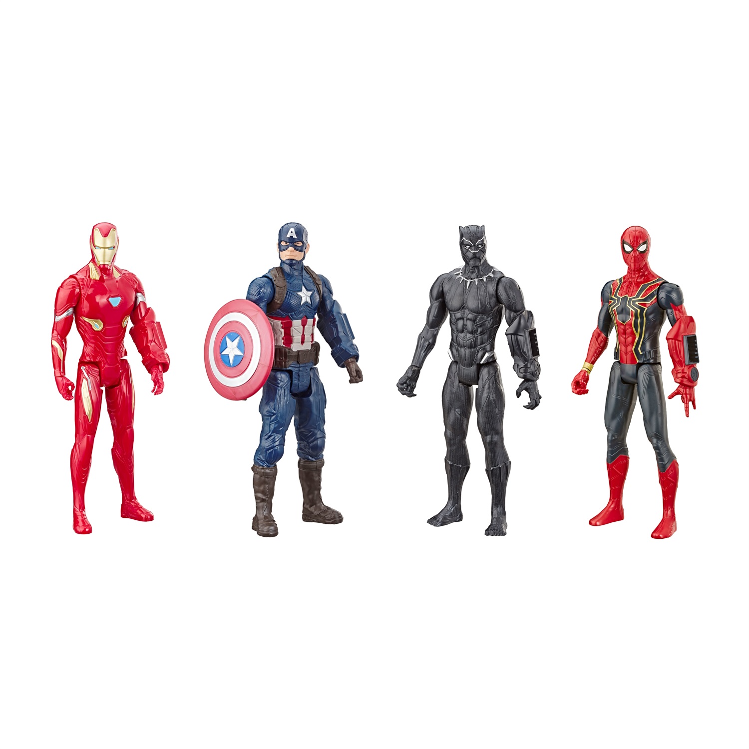 Marvel Avengers: Endgame Titan Hero Series Action Figure - Confezione da 4 con Iron Man, Capitan America, Pantera Nera e Spider di Ferro