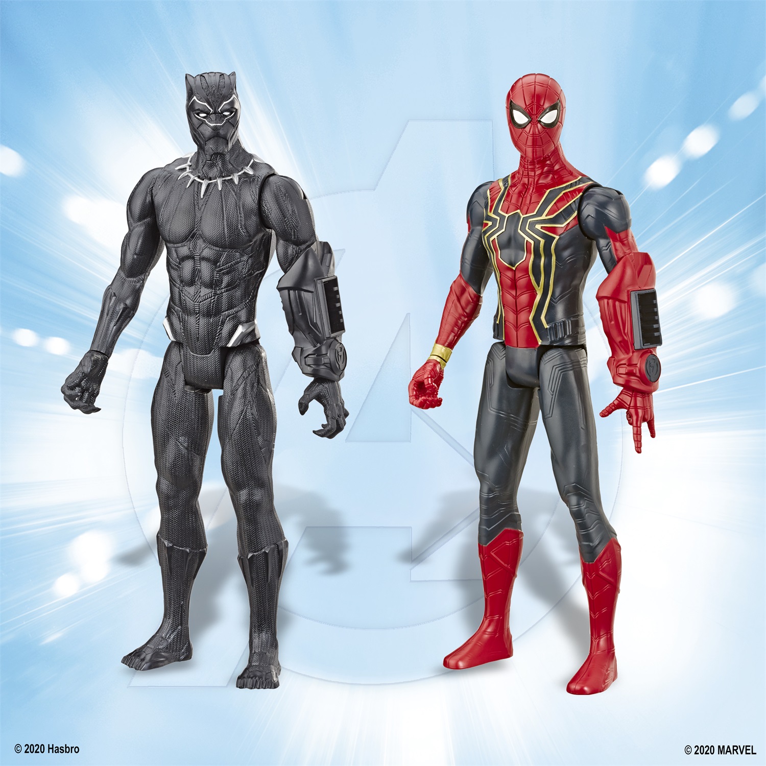 Marvel Avengers: Endgame Titan Hero Series Action Figure - Confezione da 4 con Iron Man, Capitan America, Pantera Nera e Spider di Ferro