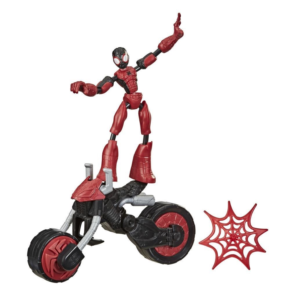 Marvel Spider-Man Bend And Flex Action Figure 6-inch con Motocicletta 2-in-1 per Bambini dai 4 Anni in Su