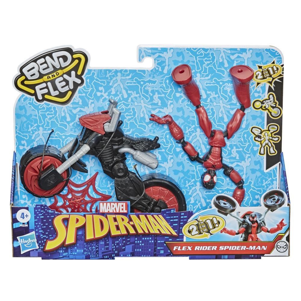 Marvel Spider-Man Bend And Flex Action Figure 6-inch con Motocicletta 2-in-1 per Bambini dai 4 Anni in Su