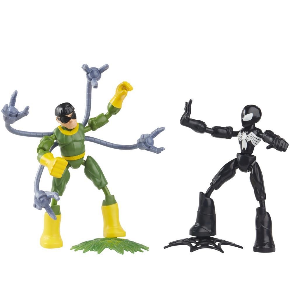 Hasbro Bend and Flex Spider-Man Tuta Nera e Doc Ock - Action Figure Flessibile da 15 cm per Bambini