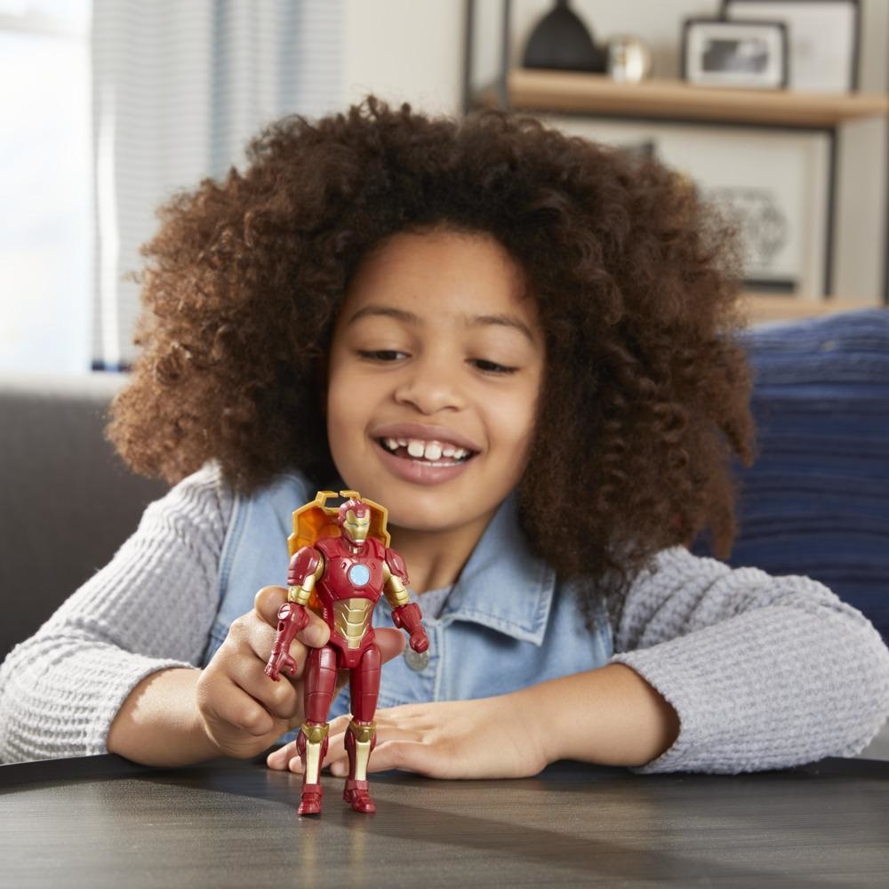 Marvel Avengers Mech Strike - Action figure di Iron Man da 15 cm con accessorio da battaglia, per bambini dai 4 anni in su