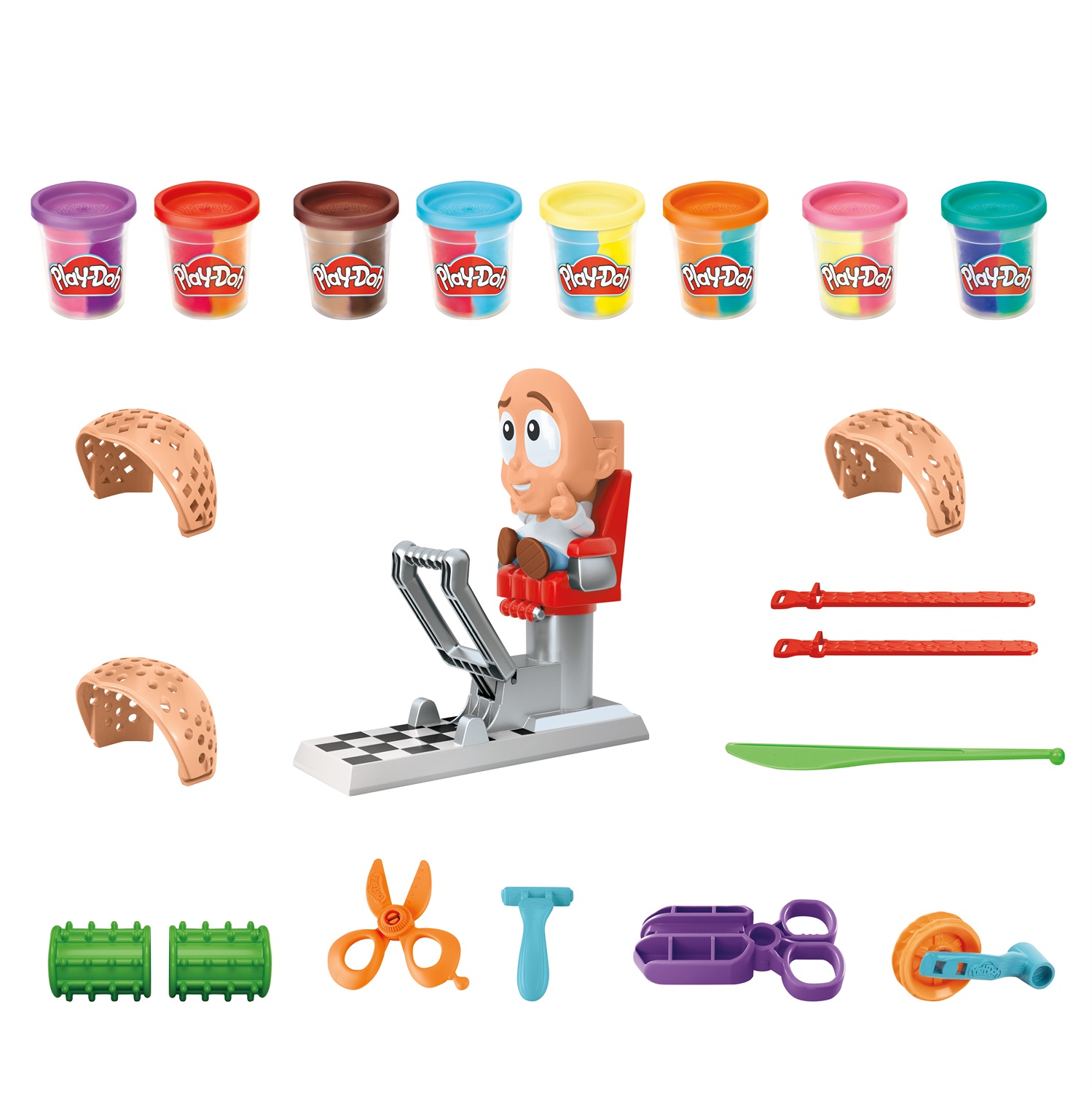 Play-Doh F12605L1 - Il Fantastico Barbiere Playset con 8 Vasetti di Pasta da Modellare e Accessori per Creare Acconciature Creative