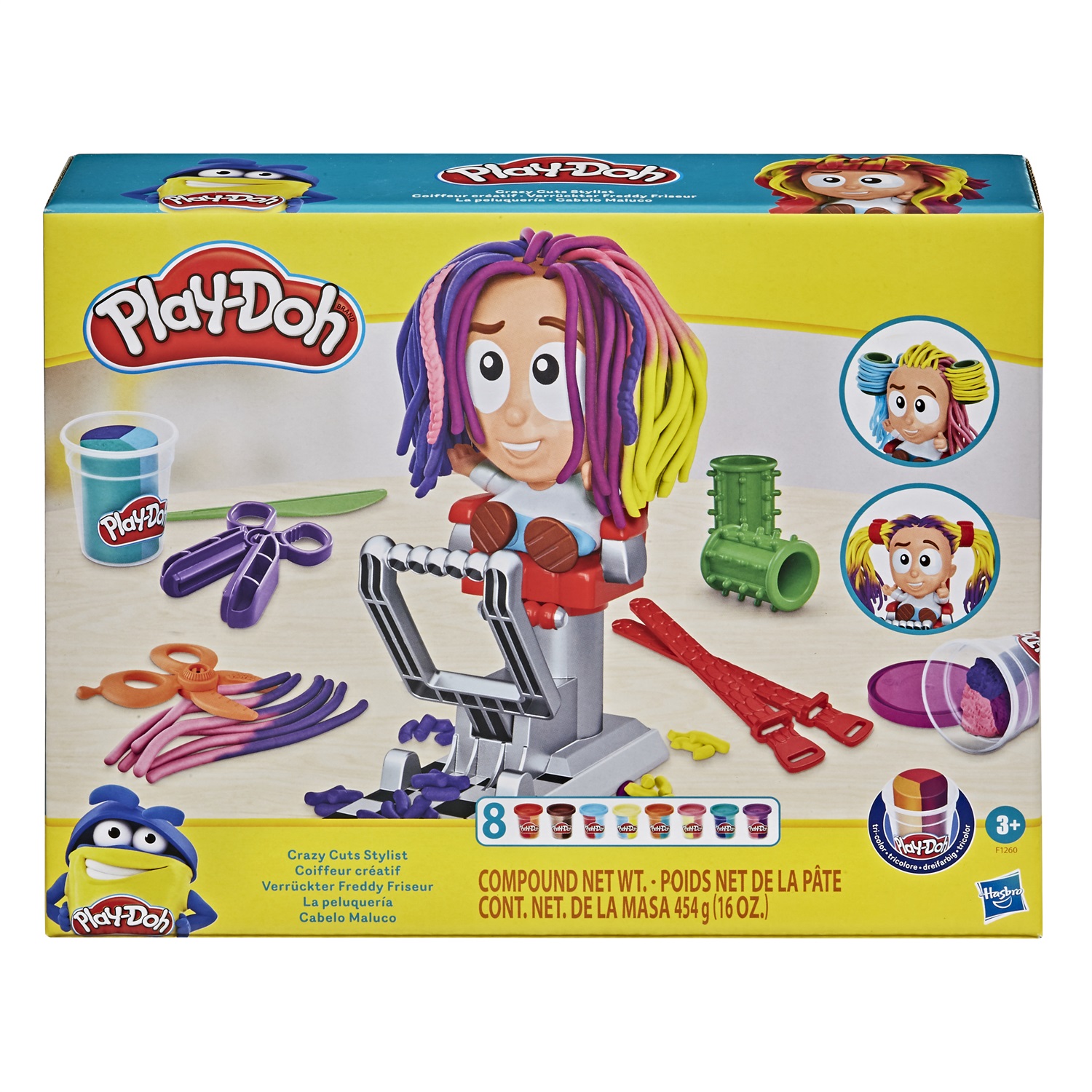 Play-Doh F12605L1 - Il Fantastico Barbiere Playset con 8 Vasetti di Pasta da Modellare e Accessori per Creare Acconciature Creative