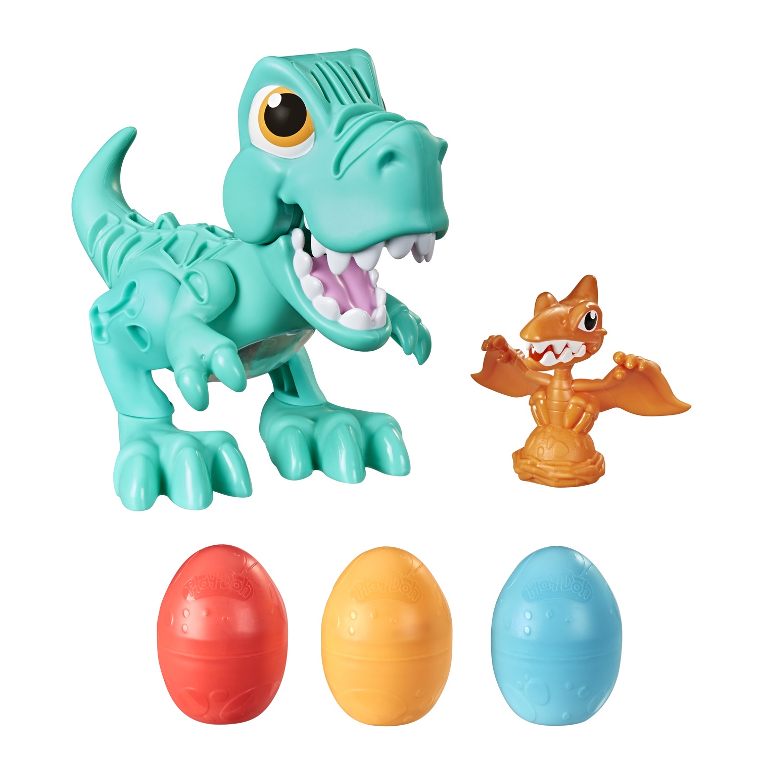 Hasbro Play-Doh Dino Crew Crunchin' T-Rex - Dinosauro Giocattolo Verde con Suoni e 3 Uova, per Bambini dai 3 Anni in Su