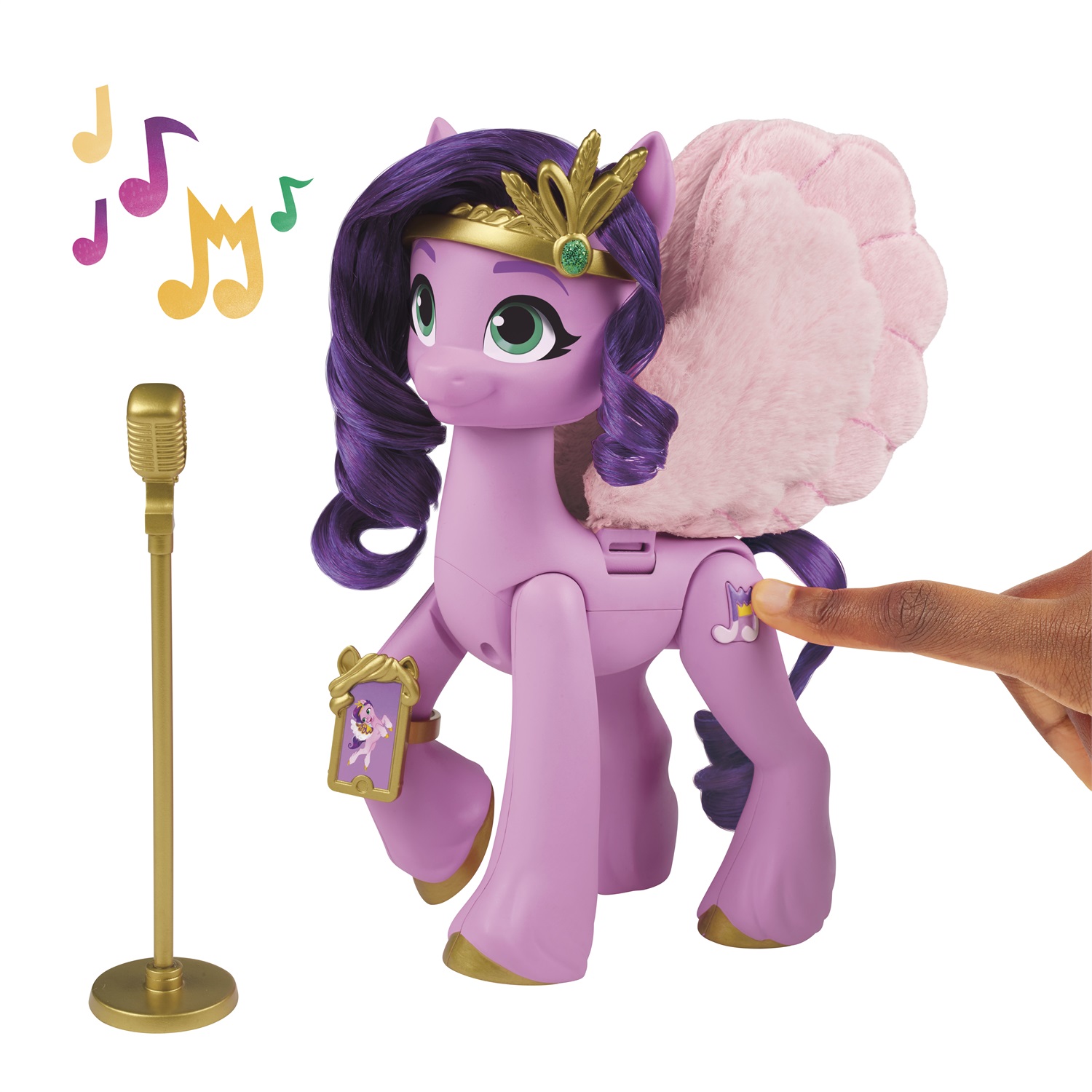 Hasbro My Little Pony Princess Petals - Pony Rosa da 15 cm che Riproduce Musica, Ispirato al Film 'Una Nuova Generazione', per Bambini dai 5 Anni in su