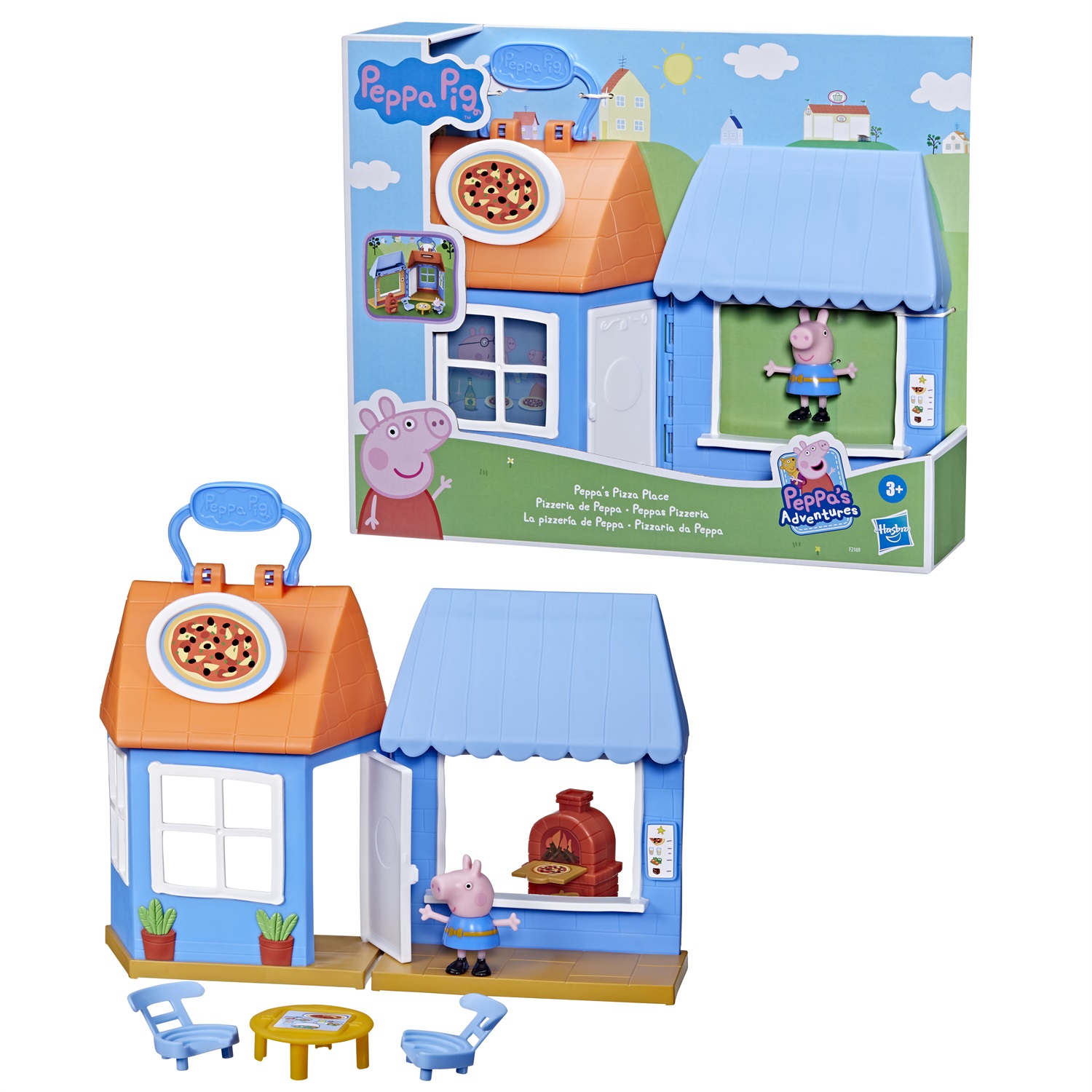 Peppa Pig Peppa's Pizza Place Playset - Include Figura di Peppa e 4 Accessori, Giocattolo Prescolare, Multicolore