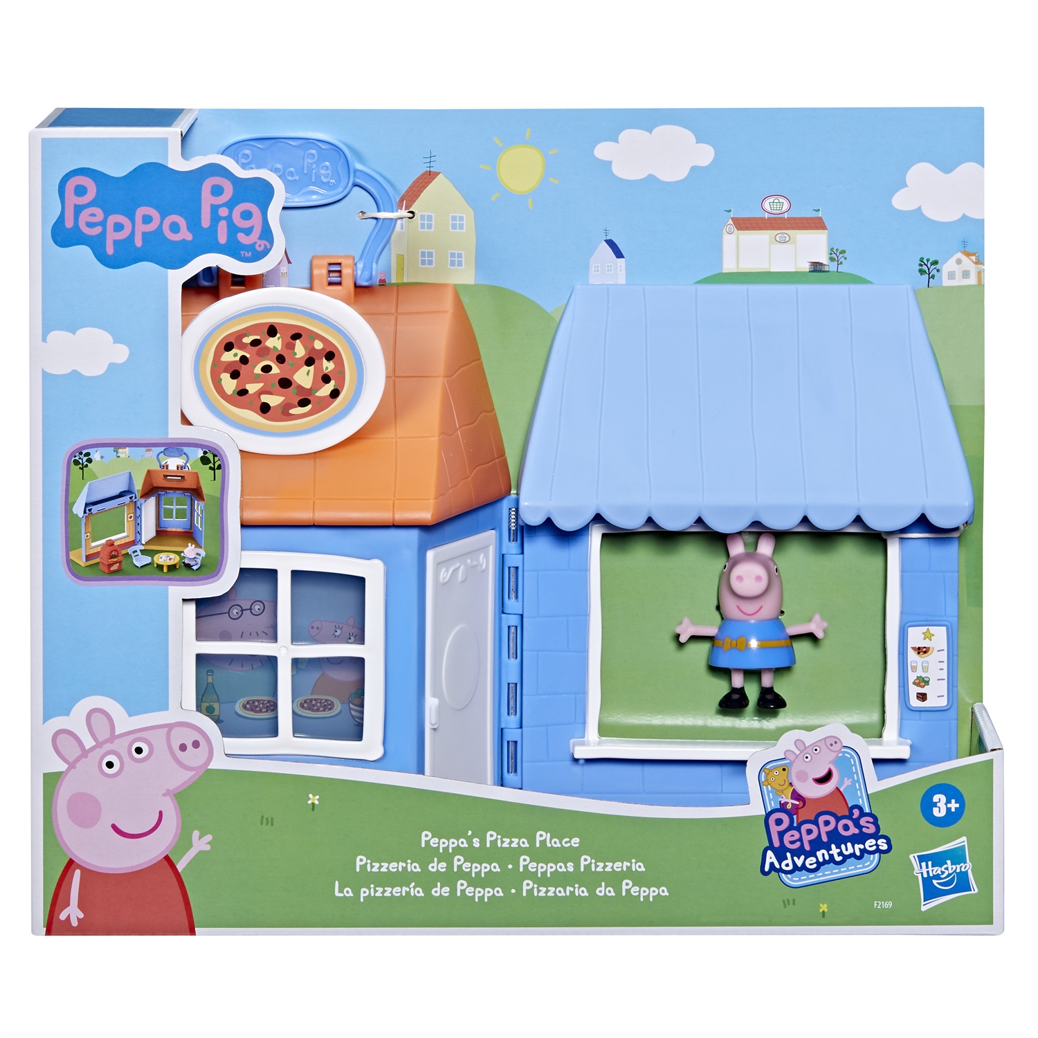 Peppa Pig Peppa's Pizza Place Playset - Include Figura di Peppa e 4 Accessori, Giocattolo Prescolare, Multicolore