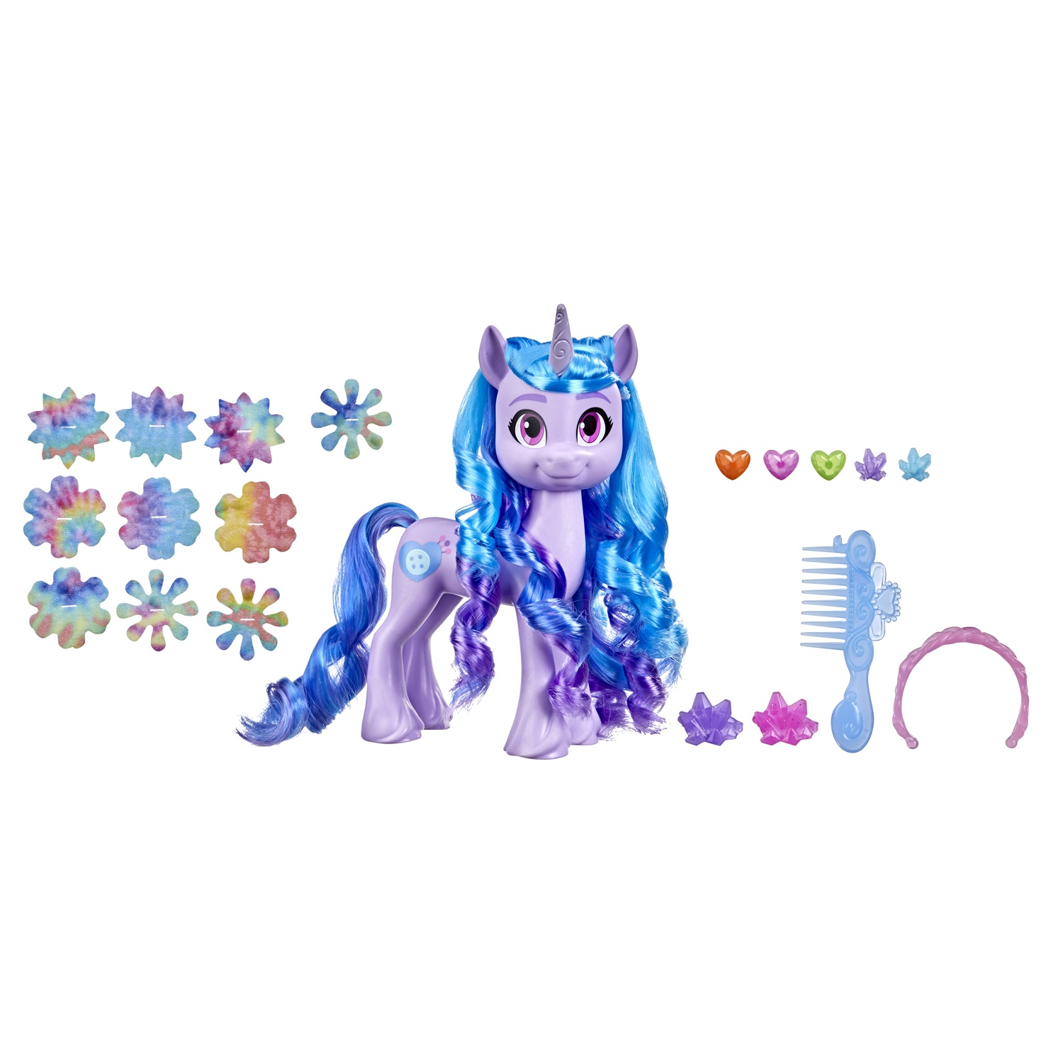HASBRO My Little Pony Izzy Moonbow - Unicorno Viola con 17 Accessori per Capelli