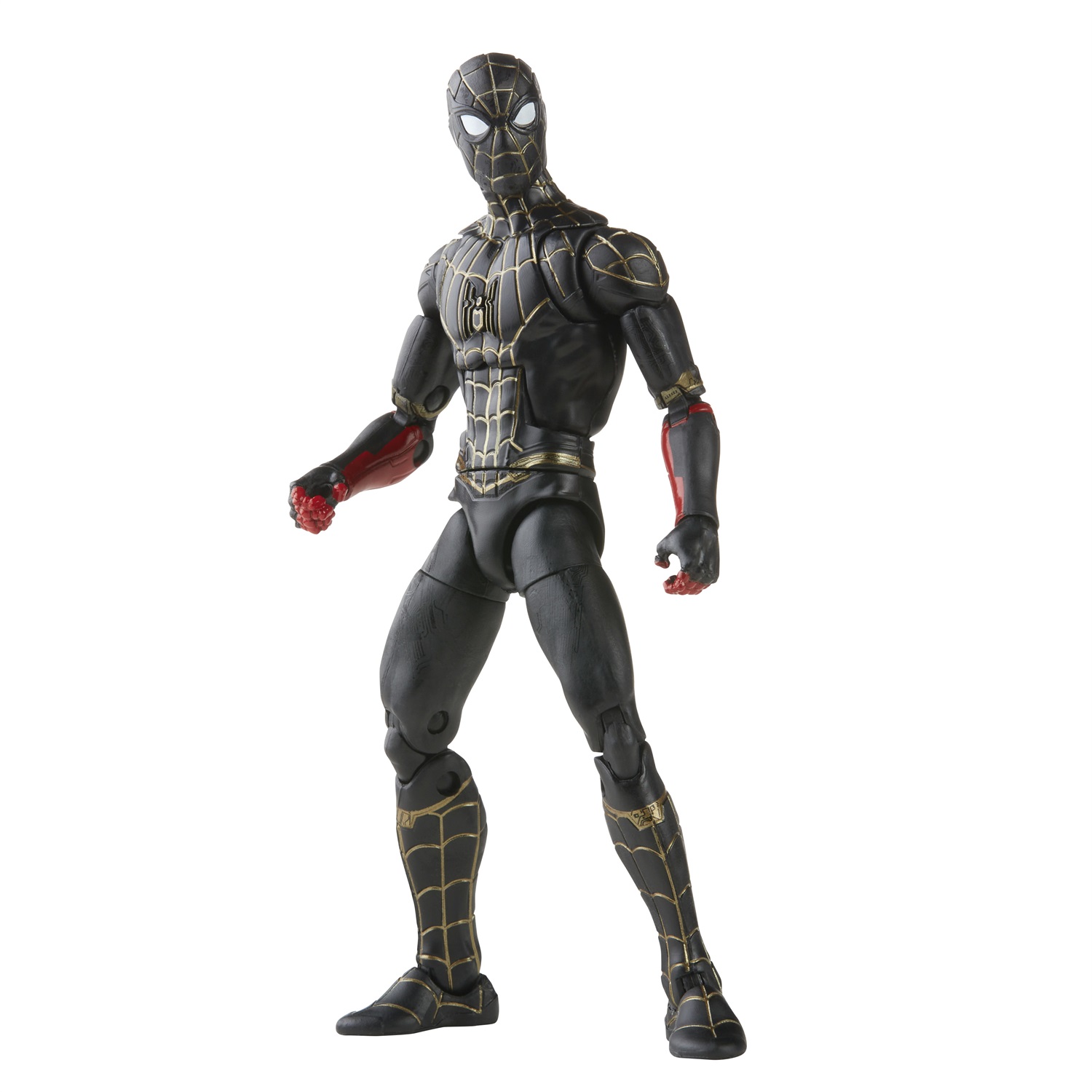 Hasbro Marvel Legends - Spider-Man con Tuta Nero e Oro, Action Figure da Collezione 15 cm con 2 Accessori e Elemento Build-A-Figure