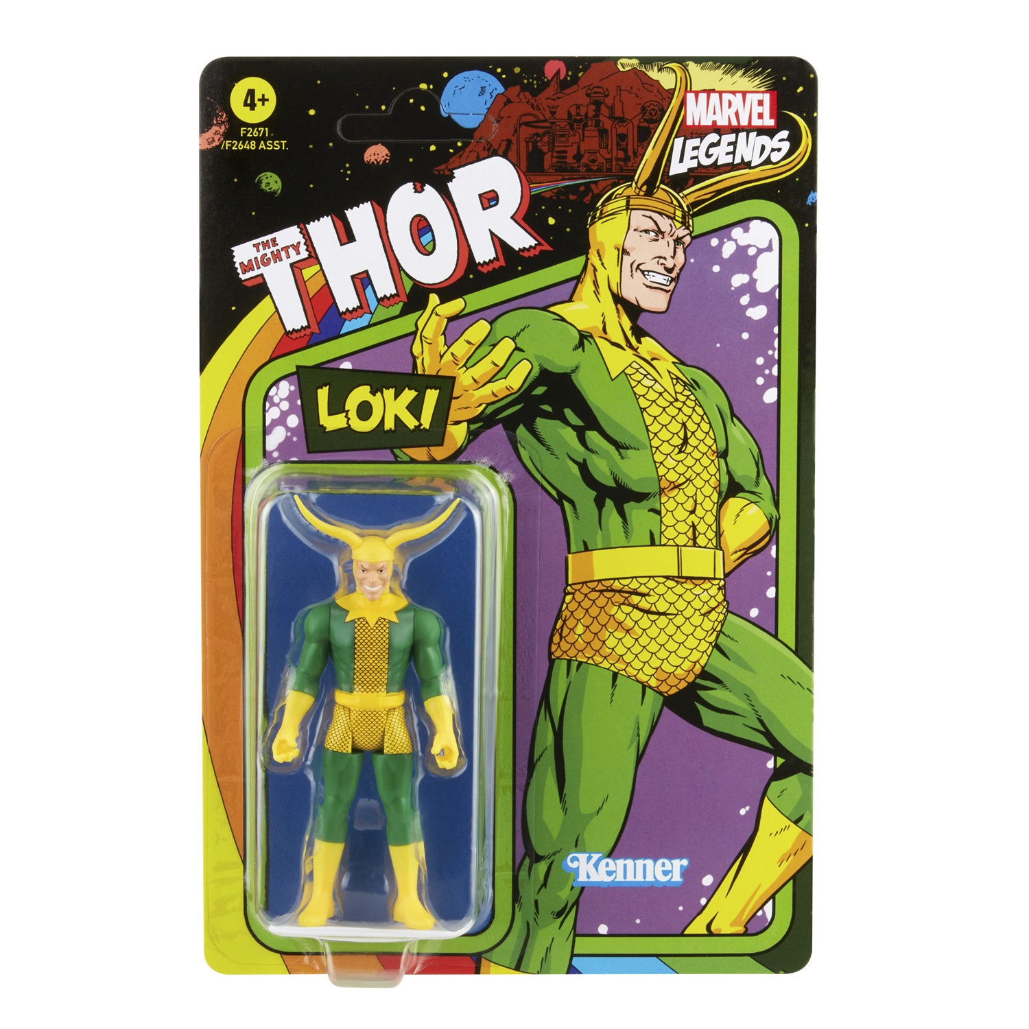 Hasbro Marvel Legends Retro Loki - Action Figure 10 cm con gambe, braccia e testa mobili, adatta per bambini dai 4 anni