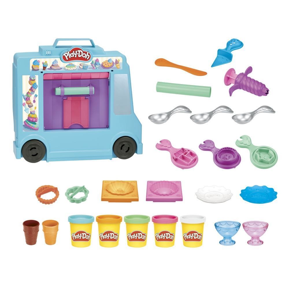 Hasbro Camioncino dei Gelati Play-Doh con oltre 250 combinazioni e 20 strumenti di modellazione